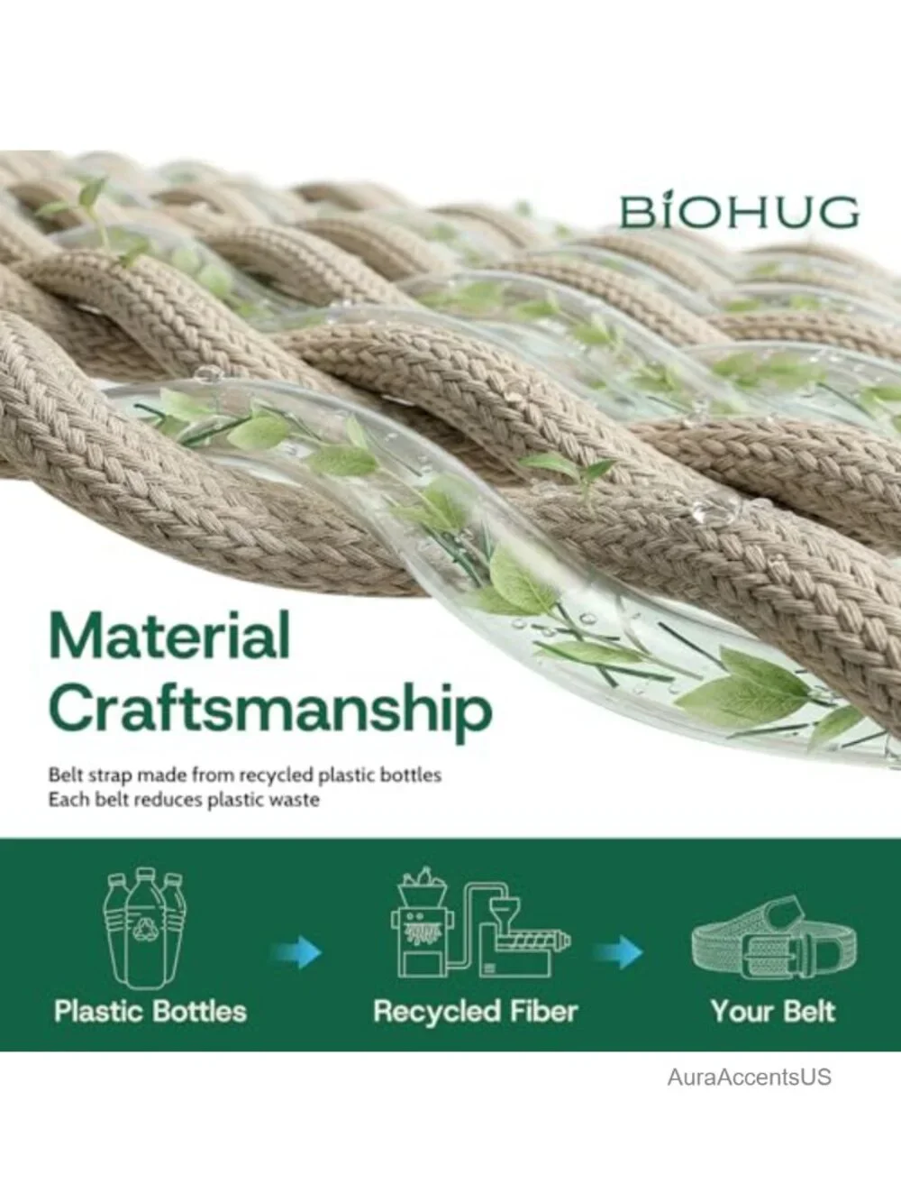 Men's Elastic Braided Belt Recycled Fabric Stretch Woven Belt 1.34